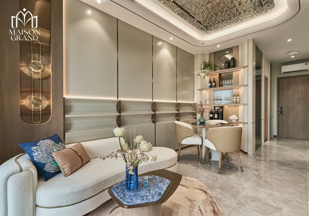 Phòng khách căn hộ 2PN 58m2 Maison Grand - Tumys Homes Phú Mỹ